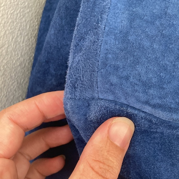 VINTAGE | Blue Suede 💙Leather Double Breasted Jacket Women’s Large - Picture 7 of 16